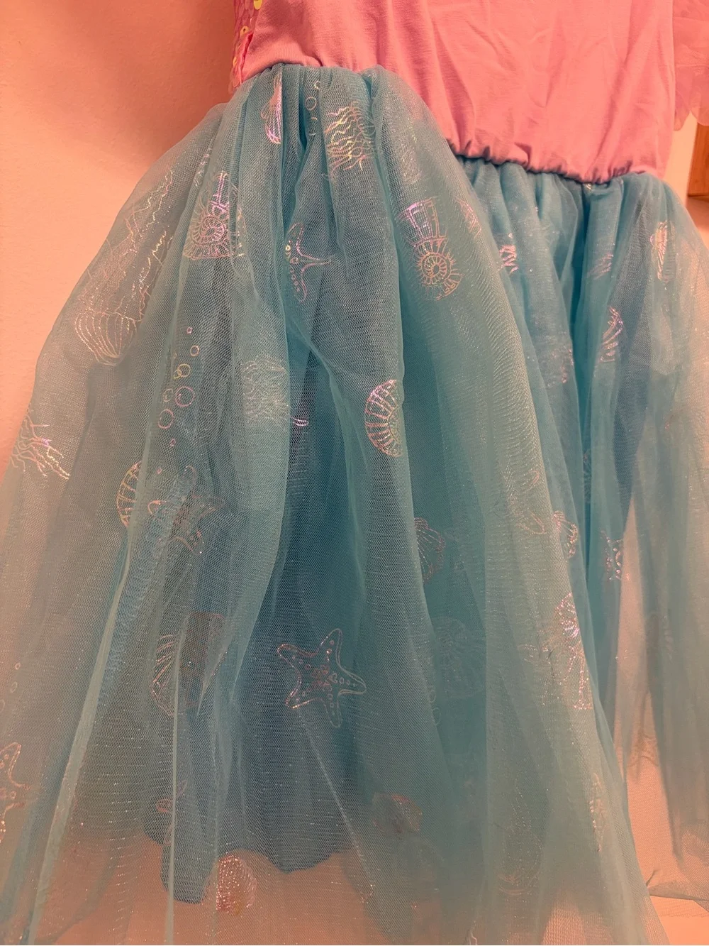 Girls Mermaid Sequin Dress Costume - Pink & Blue